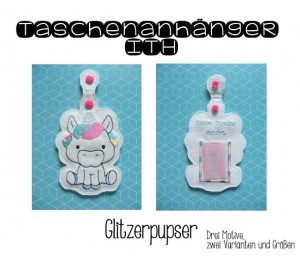 ITH - Glitzerpupser Taschenanhänger in 3 Motiven